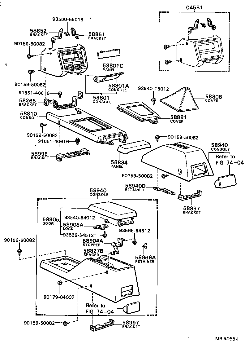 58902-12030 BRACKET, CONSOLE BOX MOUNTING, UPPER product image