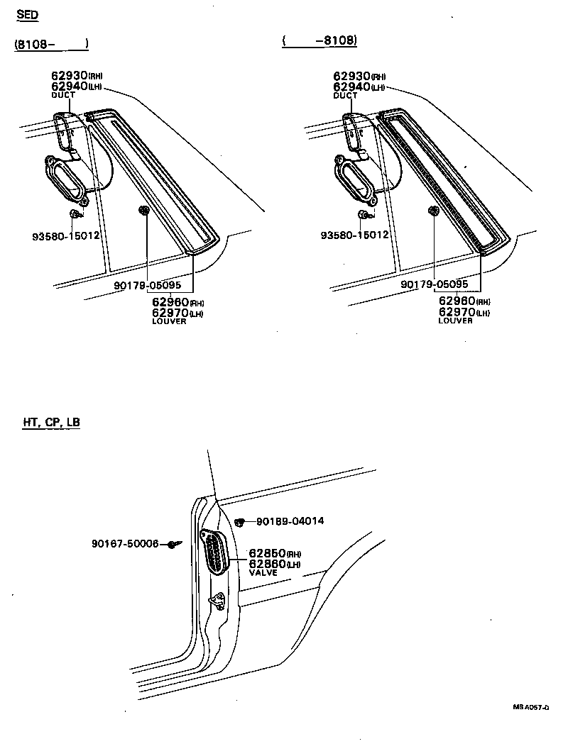 62906-19205 LOUVER ASSY, ROOF SIDE VENT, LH product image