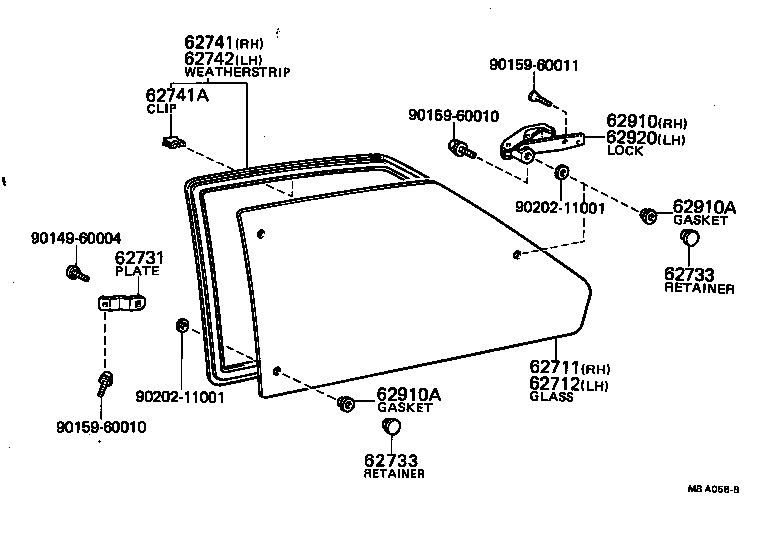 62884-13050 GUARD, QUARTER WINDOW, RH product image