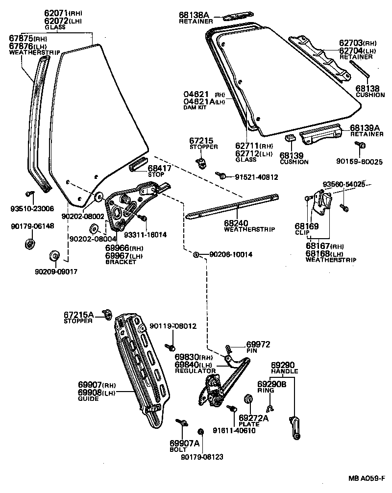 62884-13050 GUARD, QUARTER WINDOW, RH product image