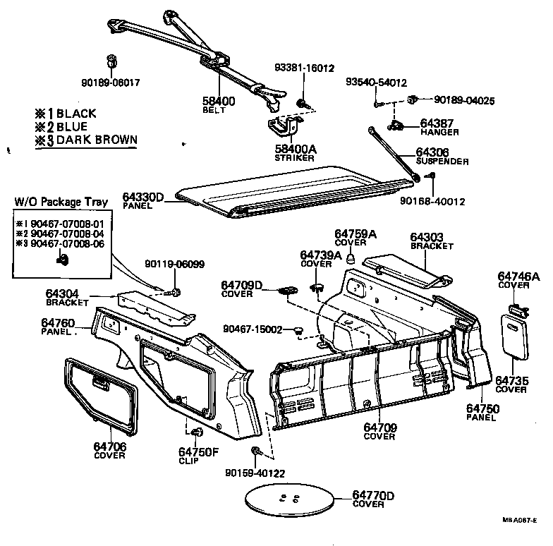 Toyota 64330-12400-04 PANEL ASSY, PACKAGE TRAY TRIM
