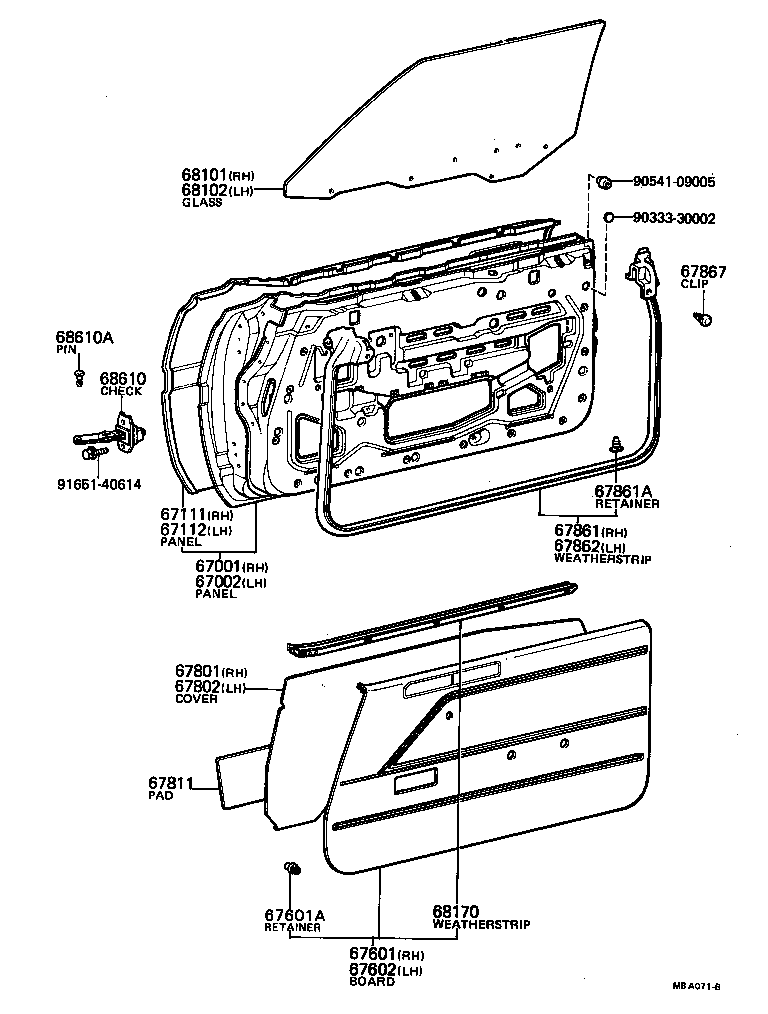 67002-12470 PANEL SUB-ASSY, FRONT DOOR, LH product image