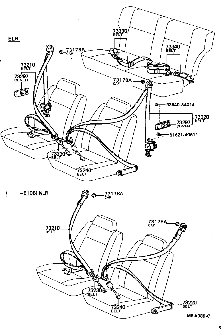 73220-12151-06 BELT ASSY, FRONT SEAT OUTER, LH product image