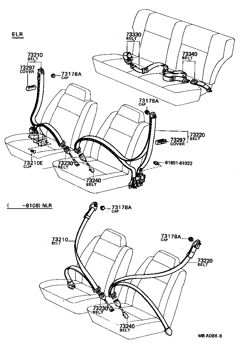 73220-12151-06 BELT ASSY, FRONT SEAT OUTER, LH product image