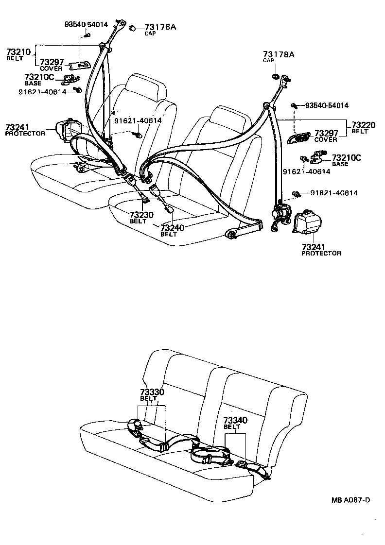 73210-12261-06 BELT ASSY, FRONT SEAT OUTER, RH product image