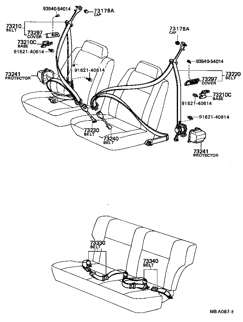 73220-12151-06 BELT ASSY, FRONT SEAT OUTER, LH product image