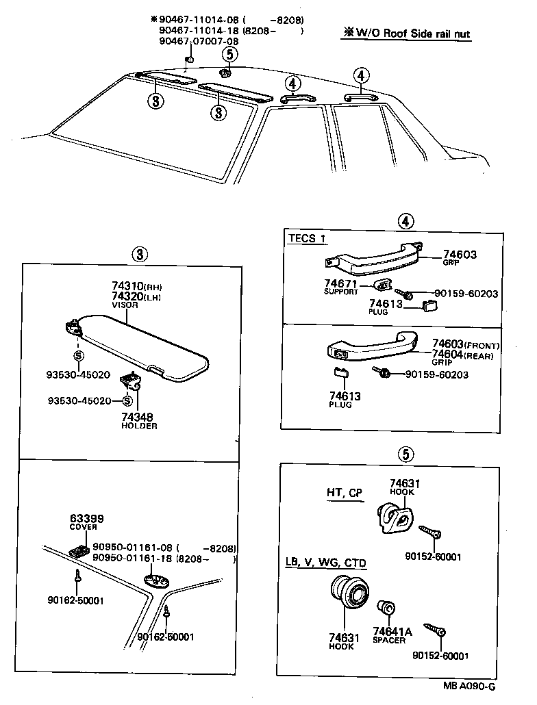 74310-13060 VISOR ASSY, RH product image