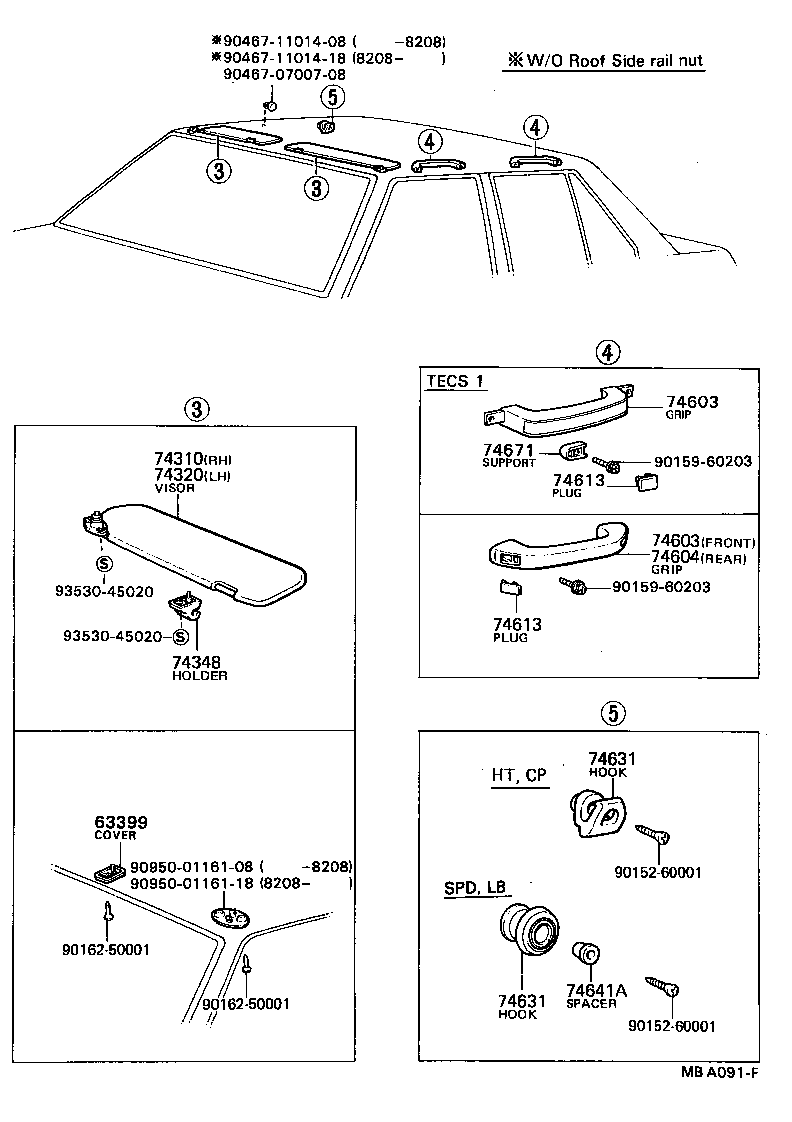 74263-12010-01 CAP, DOOR ARMREST, REAR RH product image