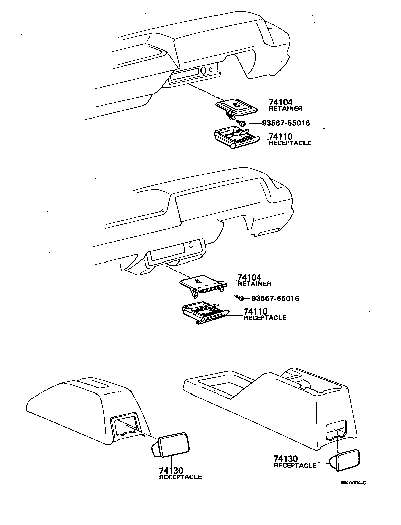 74102-12150-05 RECEPTACLE ASSY, INSTRUMENT PANEL ASH product image