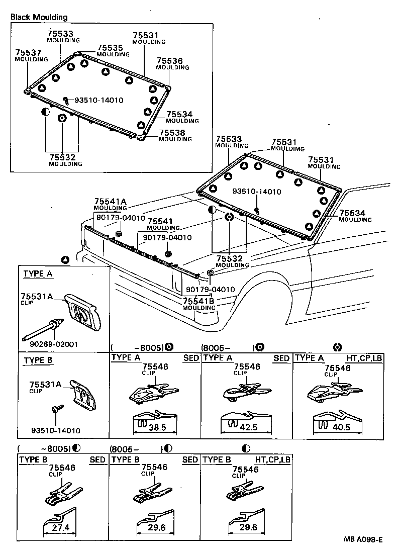 75770-19145 MOULDING, HOOD, FRONT product image