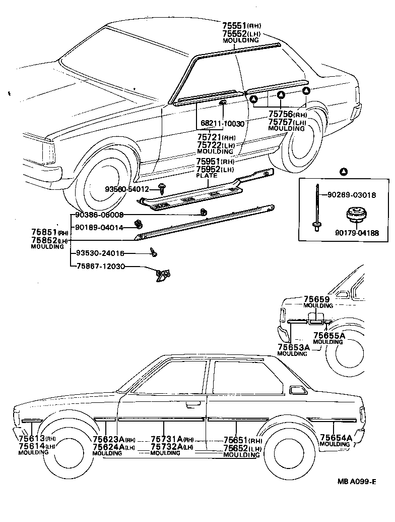 75720-12150 MOULDING, FRONT DOOR BELT, LH product image