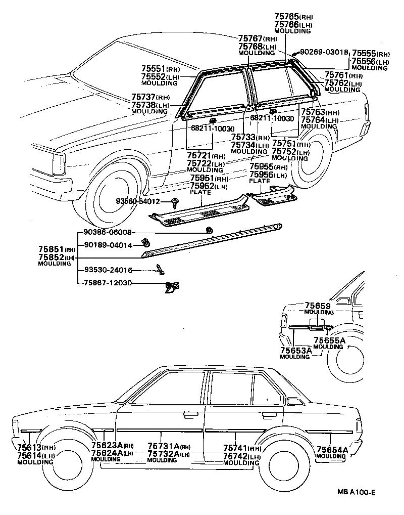 75720-12150 MOULDING, FRONT DOOR BELT, LH product image