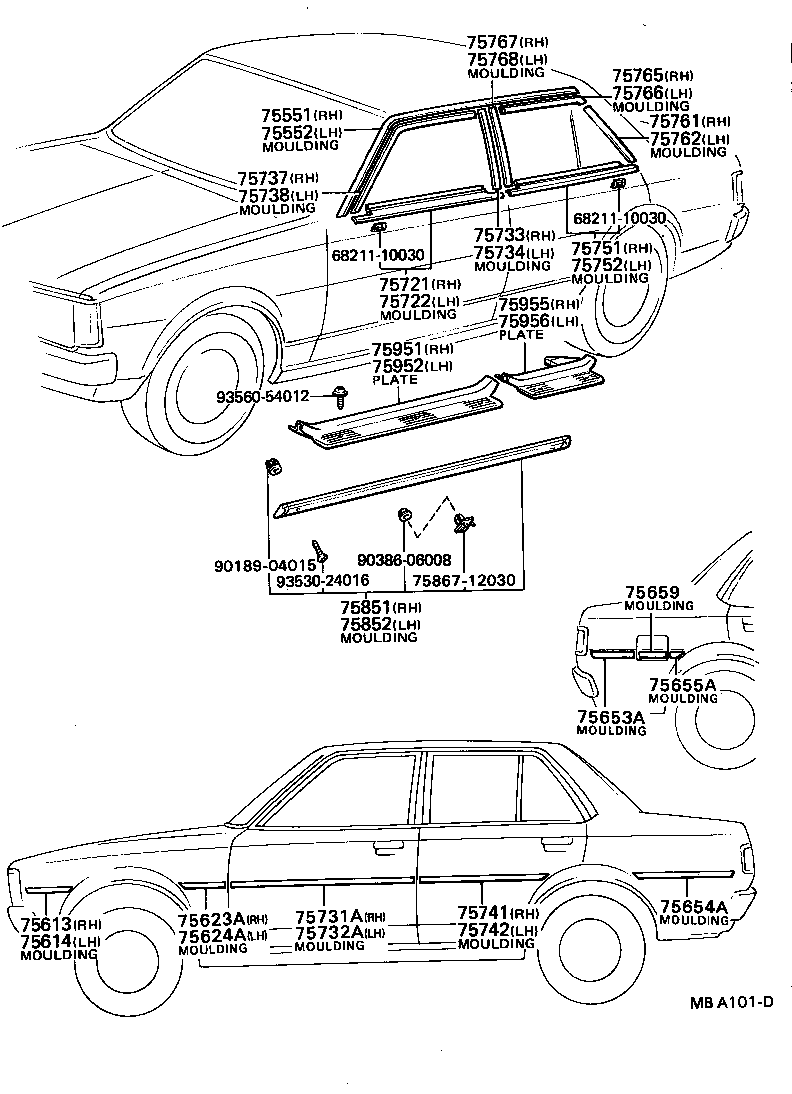 75652-12201 MOULDING, QUARTER, OUTSIDE LH product image