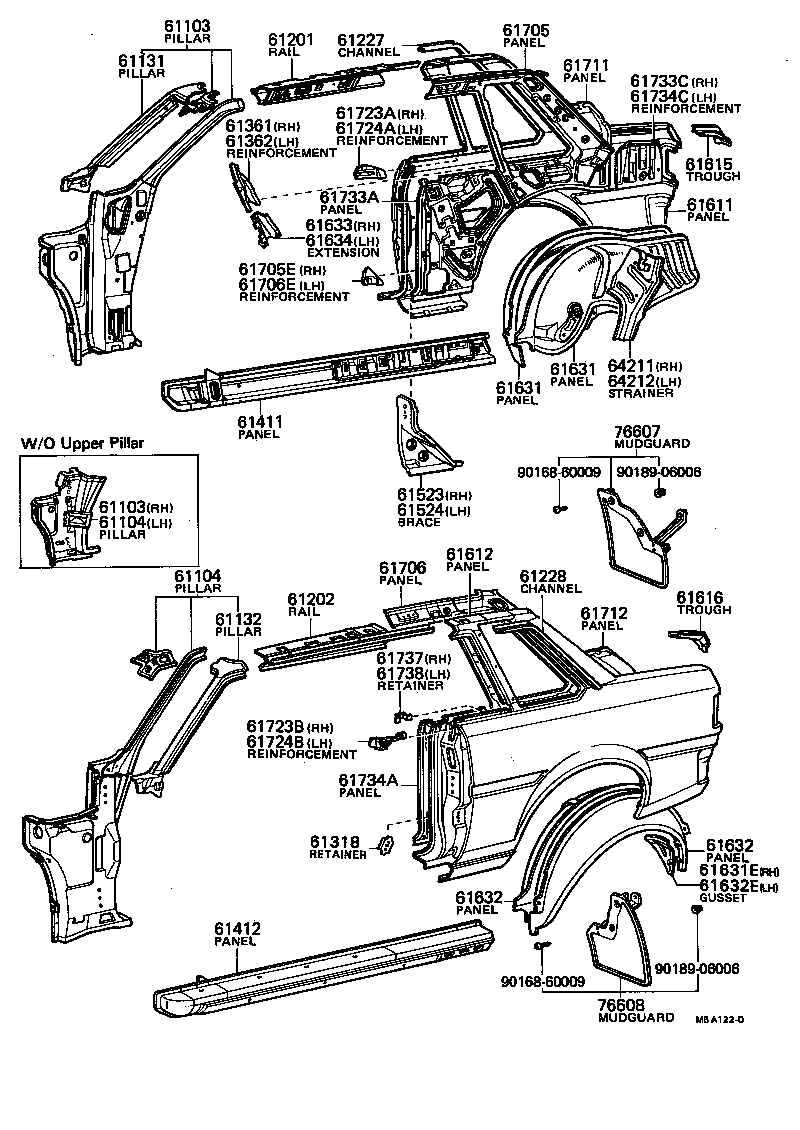 76607-19085 MUDGUARD SUB-ASSY, QUARTER PANEL, REAR RH product image