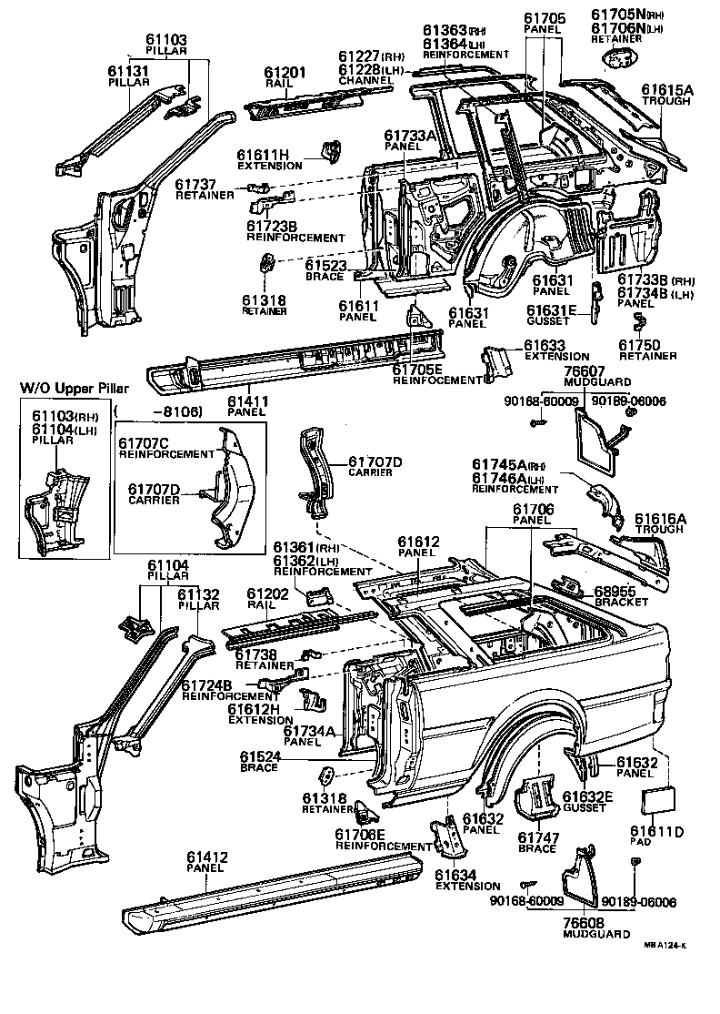 76607-19085 MUDGUARD SUB-ASSY, QUARTER PANEL, REAR RH product image