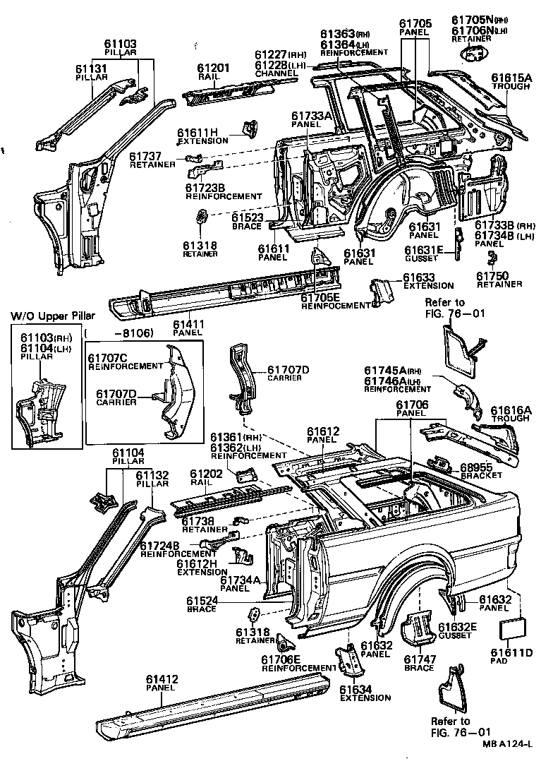 61612-13151 PANEL, QUARTER, LH product image