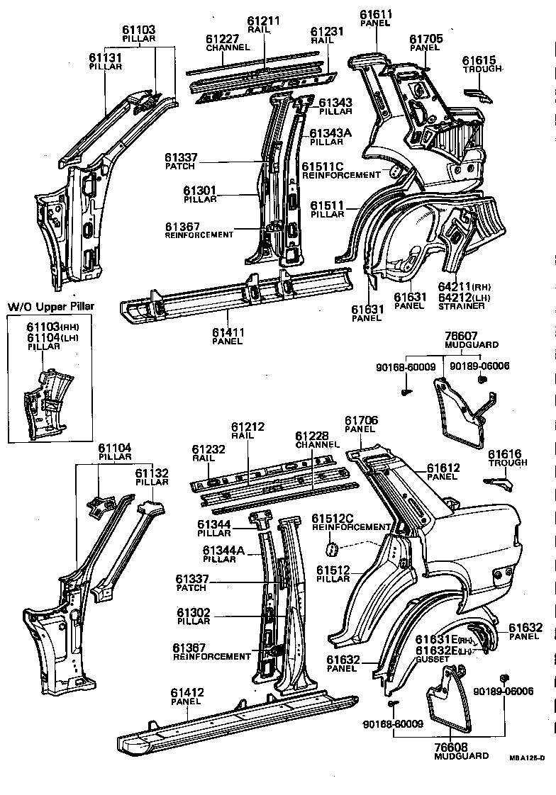 76607-19085 MUDGUARD SUB-ASSY, QUARTER PANEL, REAR RH product image