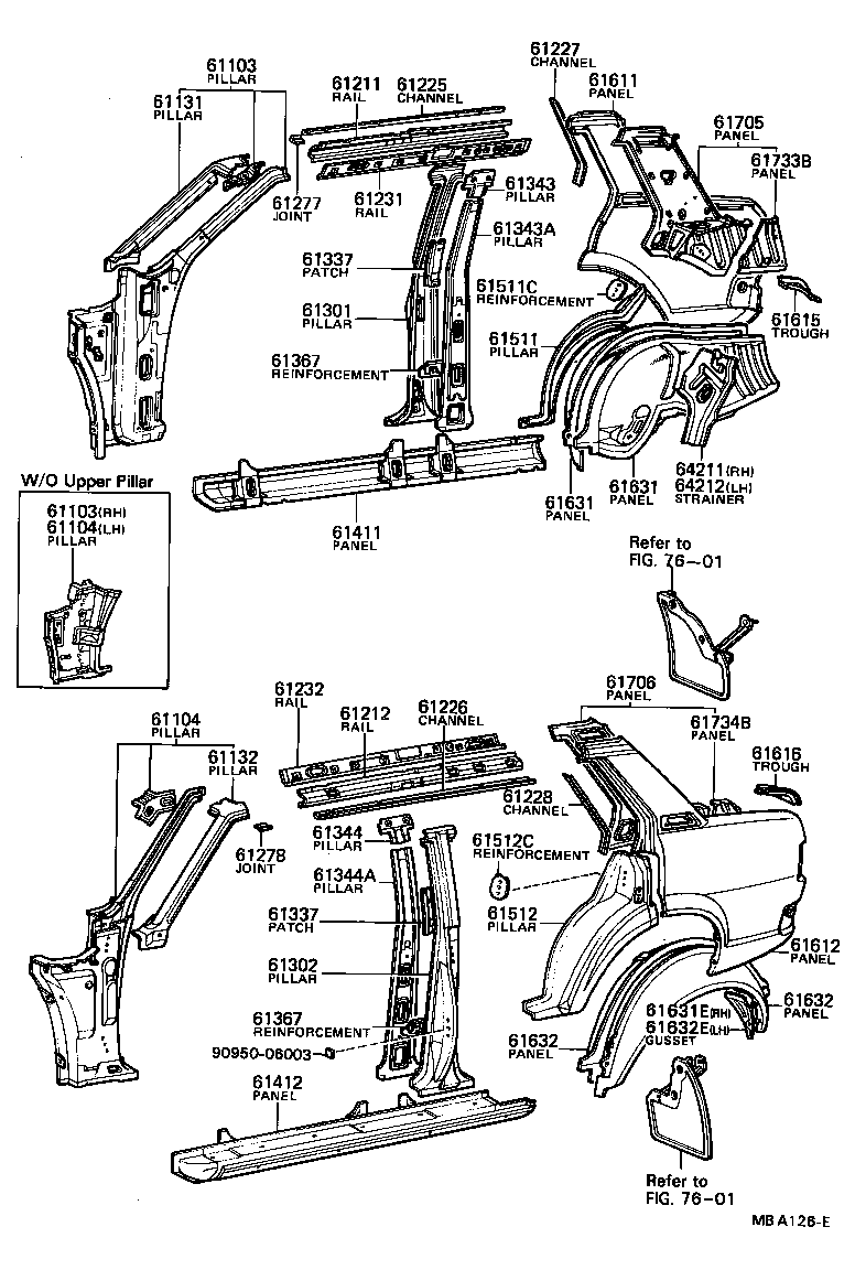 61611-12903 PANEL, QUARTER, RH product image