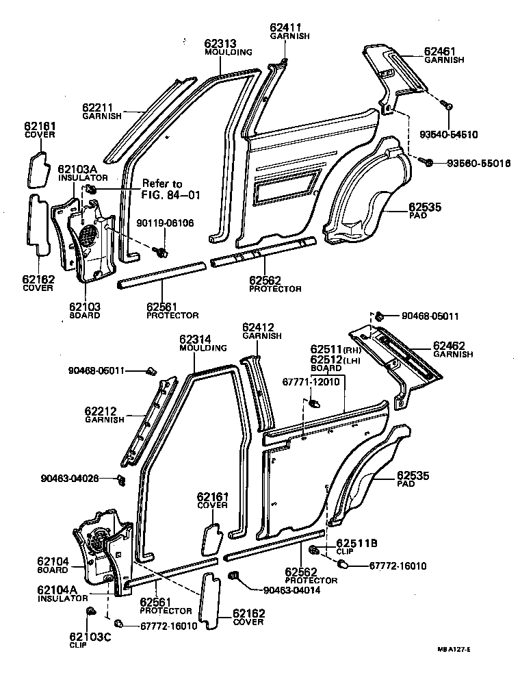 62631-13080 BOARD, QUARTER INSIDE TRIM, RH product image