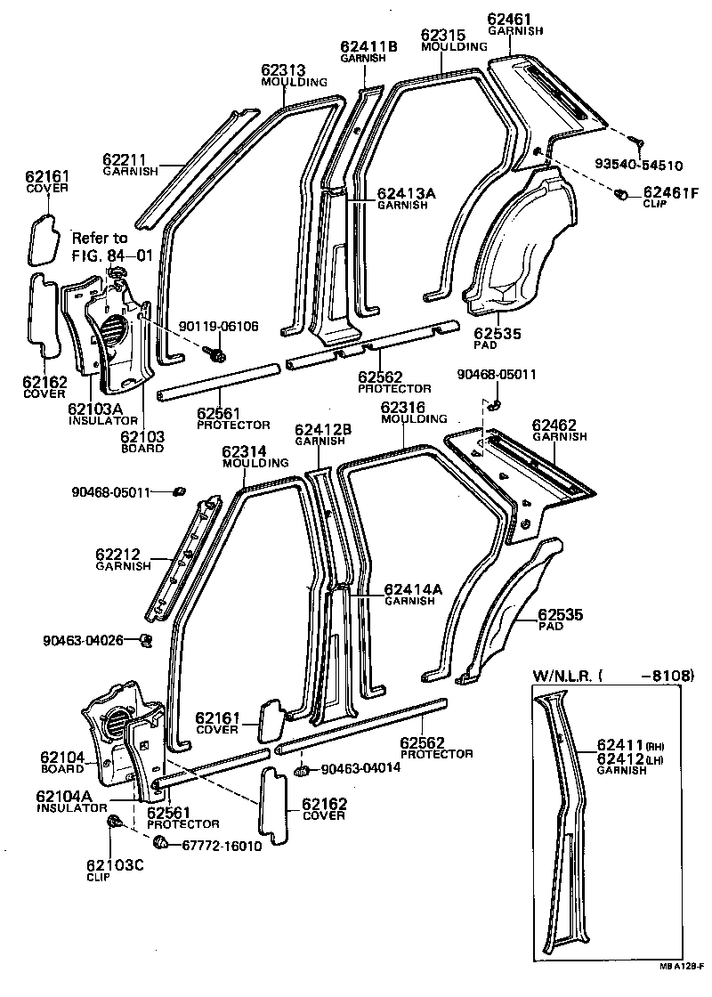 62631-13080 BOARD, QUARTER INSIDE TRIM, RH product image