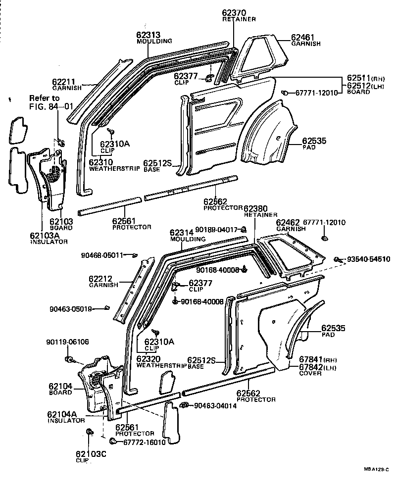 62510-12650 BOARD, QUARTER INSIDE TRIM, RH product image