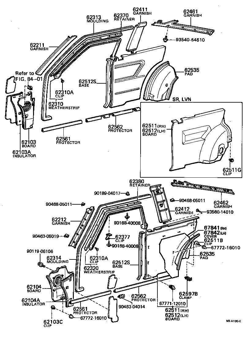 62631-13080 BOARD, QUARTER INSIDE TRIM, RH product image