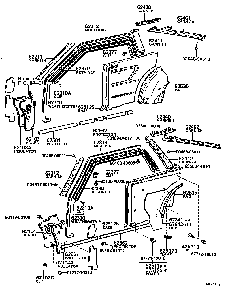 62510-12650 BOARD, QUARTER INSIDE TRIM, RH product image