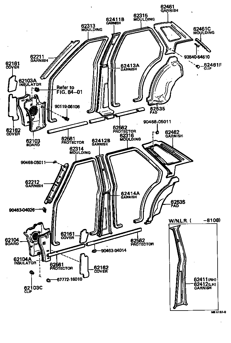 62510-12650 BOARD, QUARTER INSIDE TRIM, RH product image