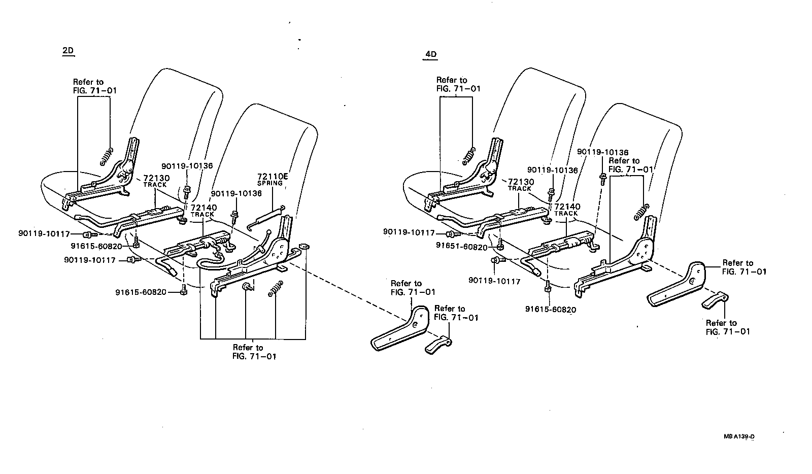 72140-12180 TRACK ASSY, LH SEAT, INNER product image