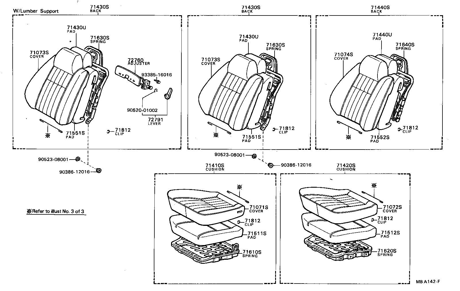 71511-12430 PAD, FRONT SEAT CUSHION, RH(FOR SEPARATE TYPE) product image