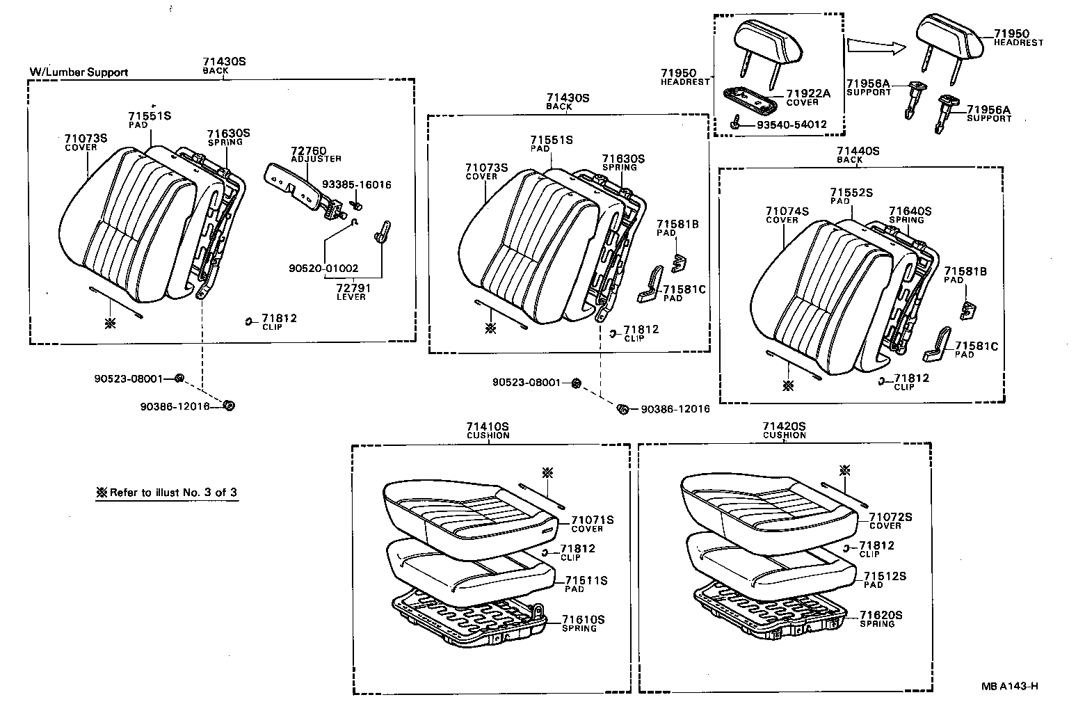 71511-12430 PAD, FRONT SEAT CUSHION, RH(FOR SEPARATE TYPE) product image