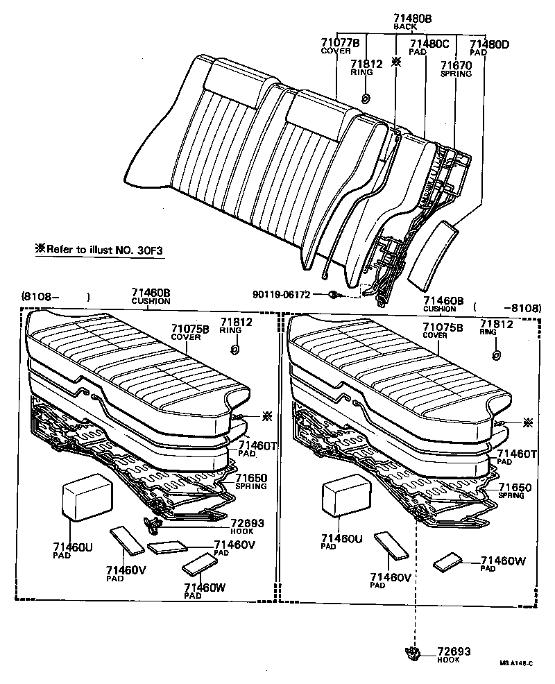71201-13060 PANEL SUB-ASSY, REAR SEAT CUSHION product image
