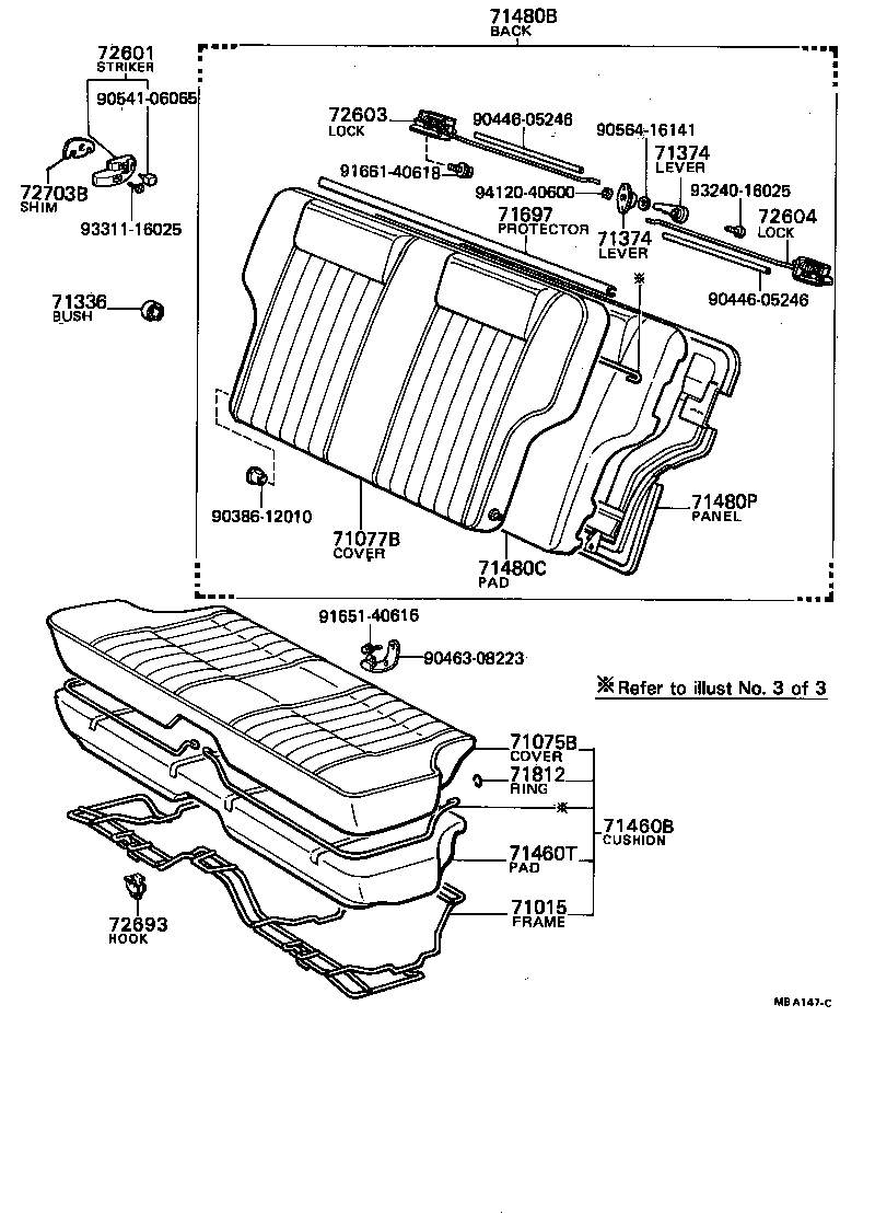 71077-1A720-01 COVER, REAR SEAT BACK (FOR BENCH TYPE) product image