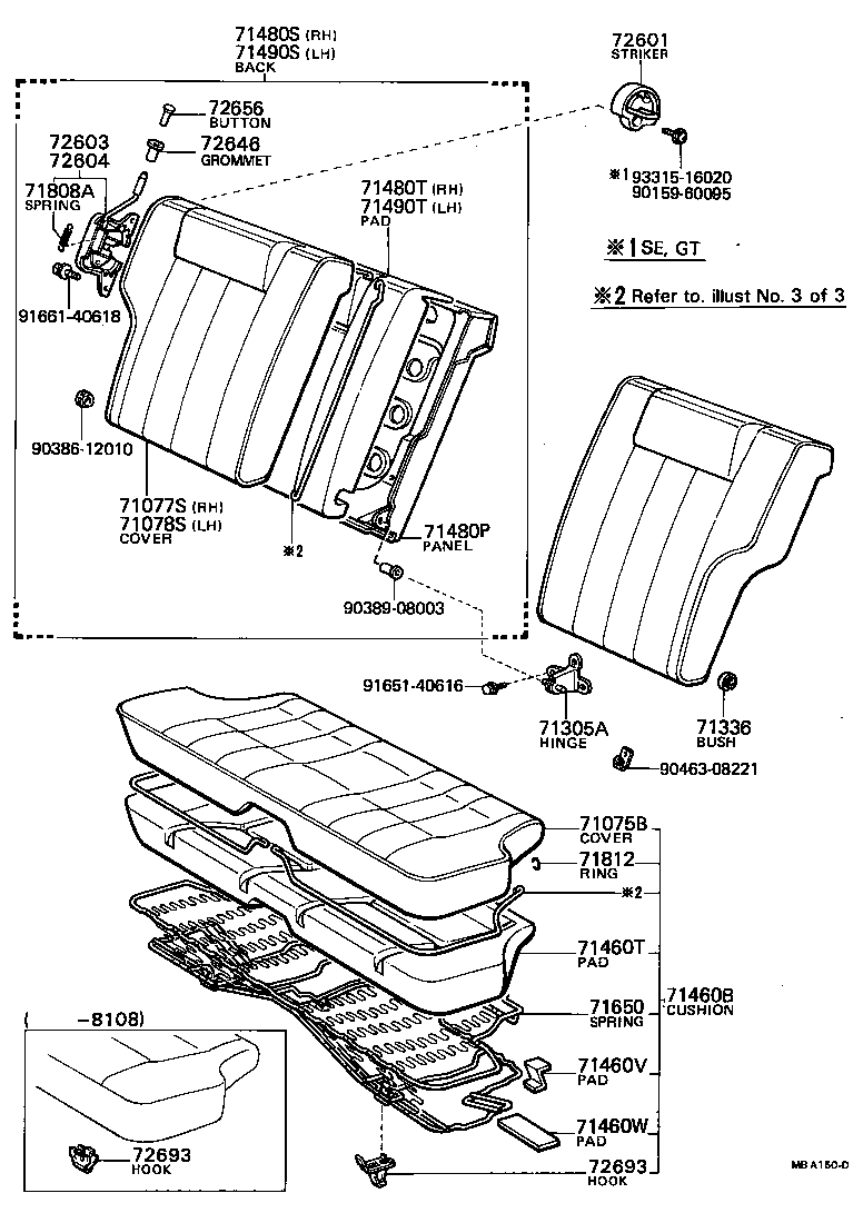 71077-1A720-01 COVER, REAR SEAT BACK (FOR BENCH TYPE) product image