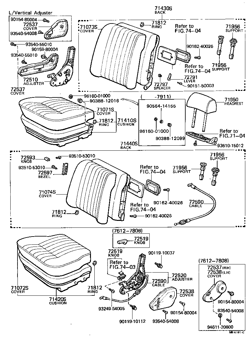 71430-22650-03 BACK ASSY, FRONT SEAT(FOR BENCH TYPE) product image