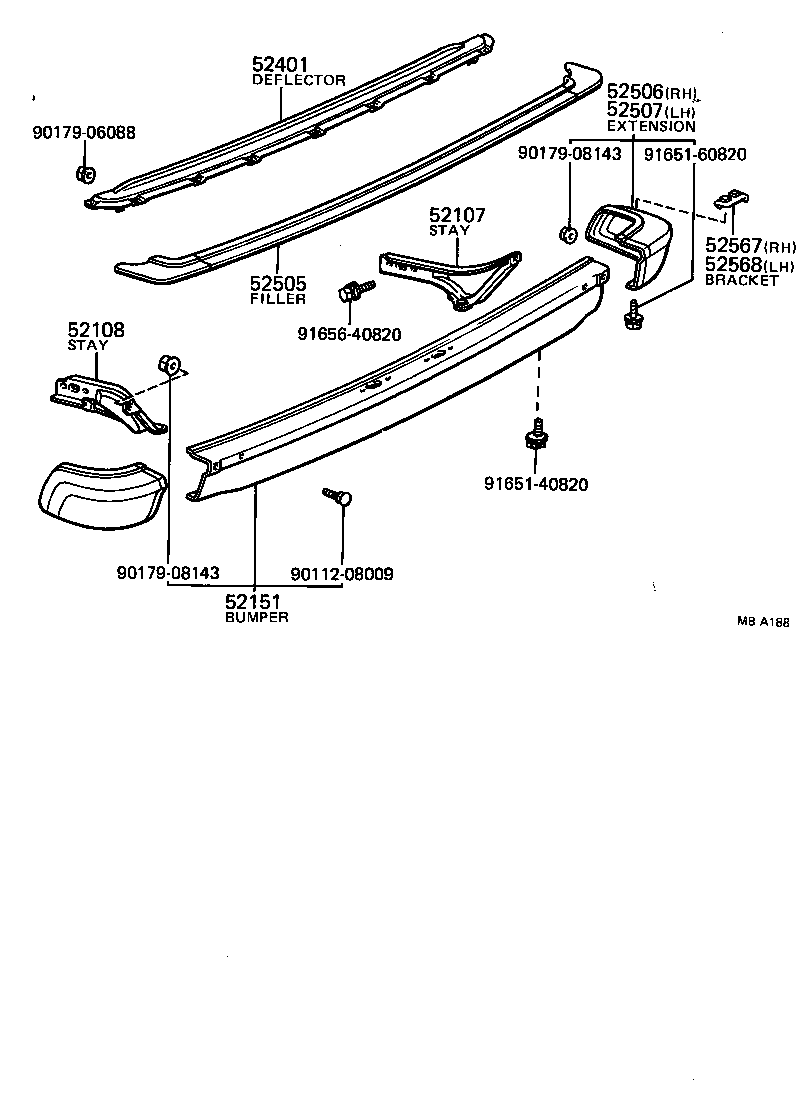 52016-13020 STAY SUB-ASSY, REAR BUMPER, LH product image