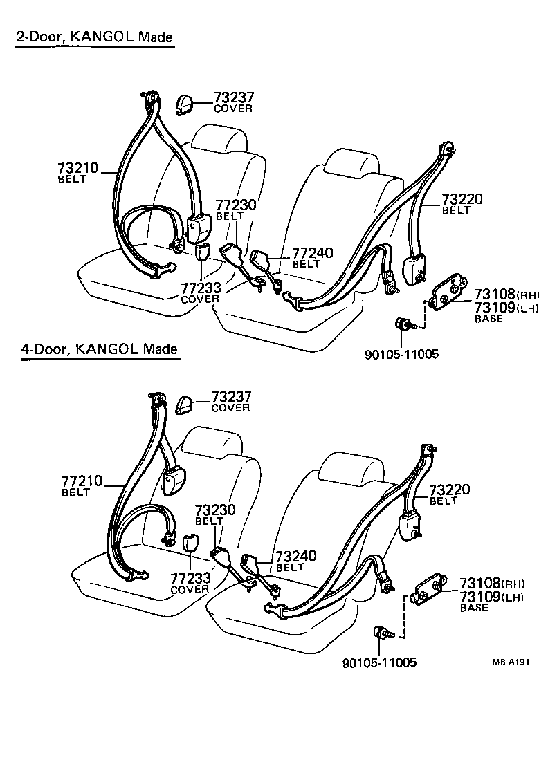 73210-12030 BELT ASSY, FRONT SEAT OUTER, RH product image