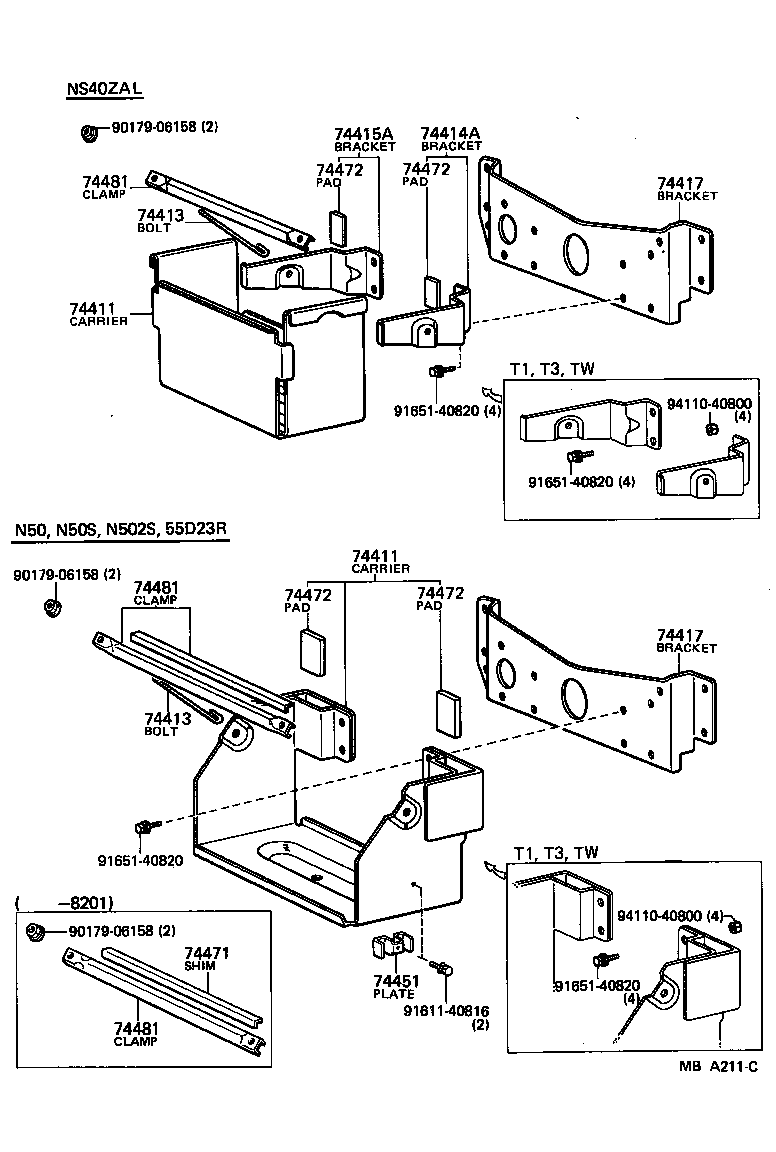 74404-25030 CLAMP, BATTERY HOLD DOWN product image