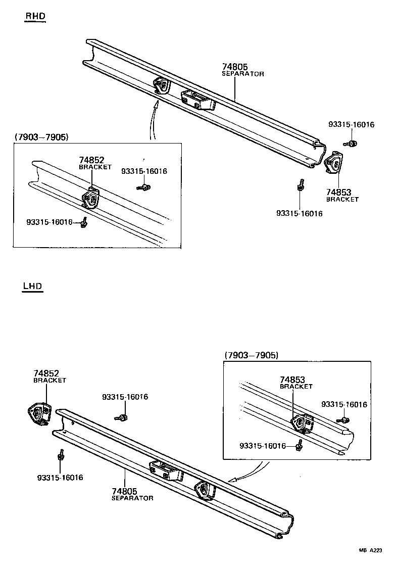 74817-95400 BRACKET, SEPARATOR, RH product image