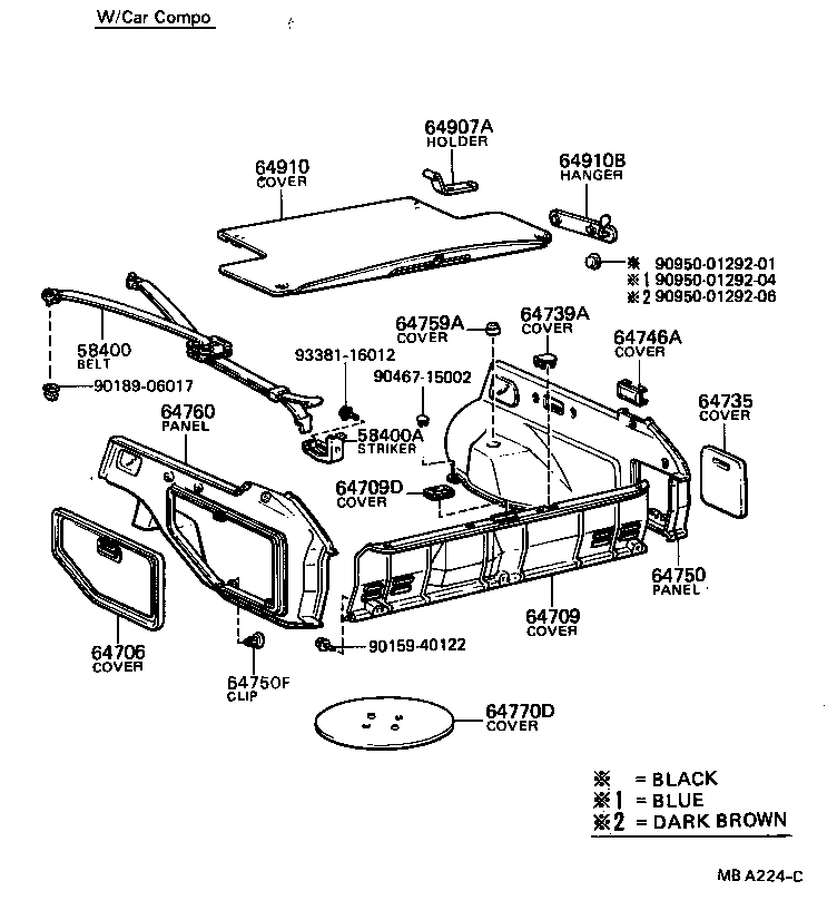 64903-12030 HANGER, PARCEL COVER product image