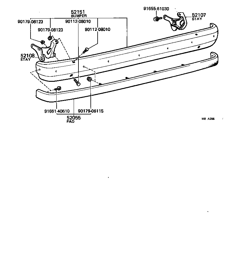 52055-19045 PAD SUB-ASSY, REAR BUMPER product image