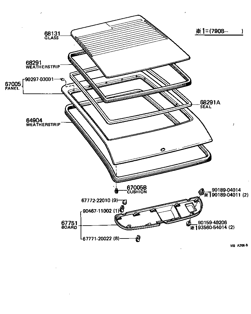 64801-14280 GLASS, BACK DOOR product image