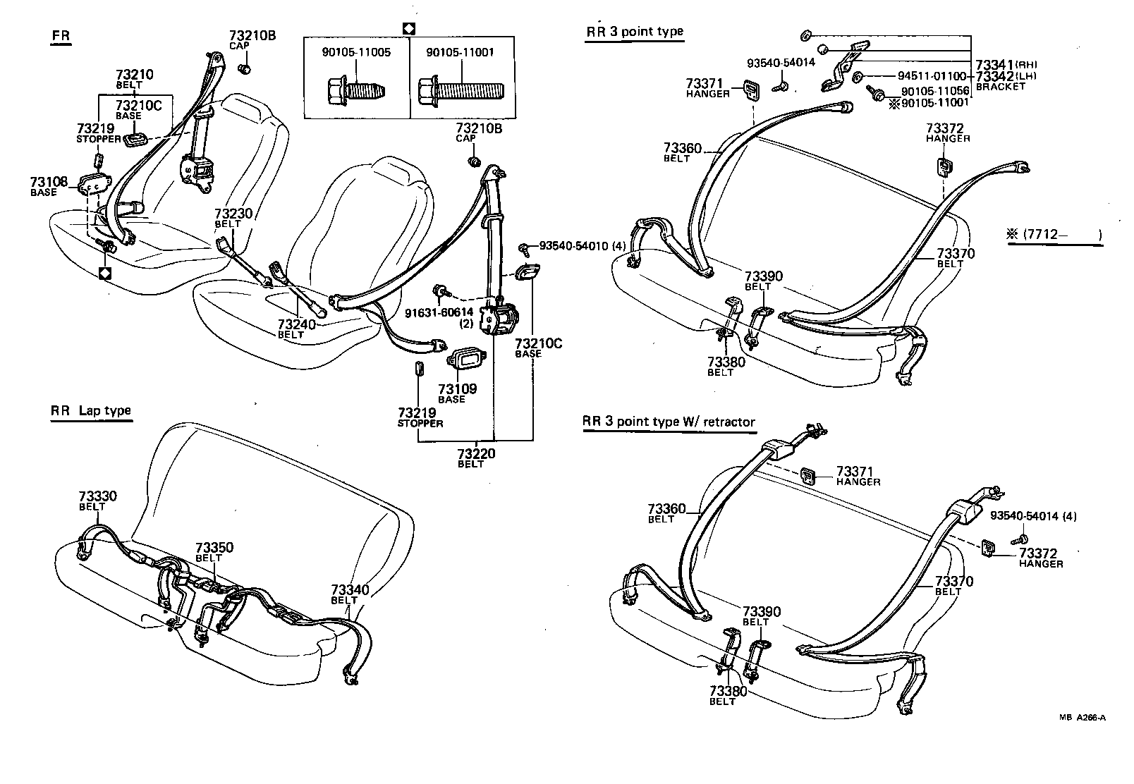 73230-14151-01 BELT ASSY, FRONT SEAT INNER, RH product image