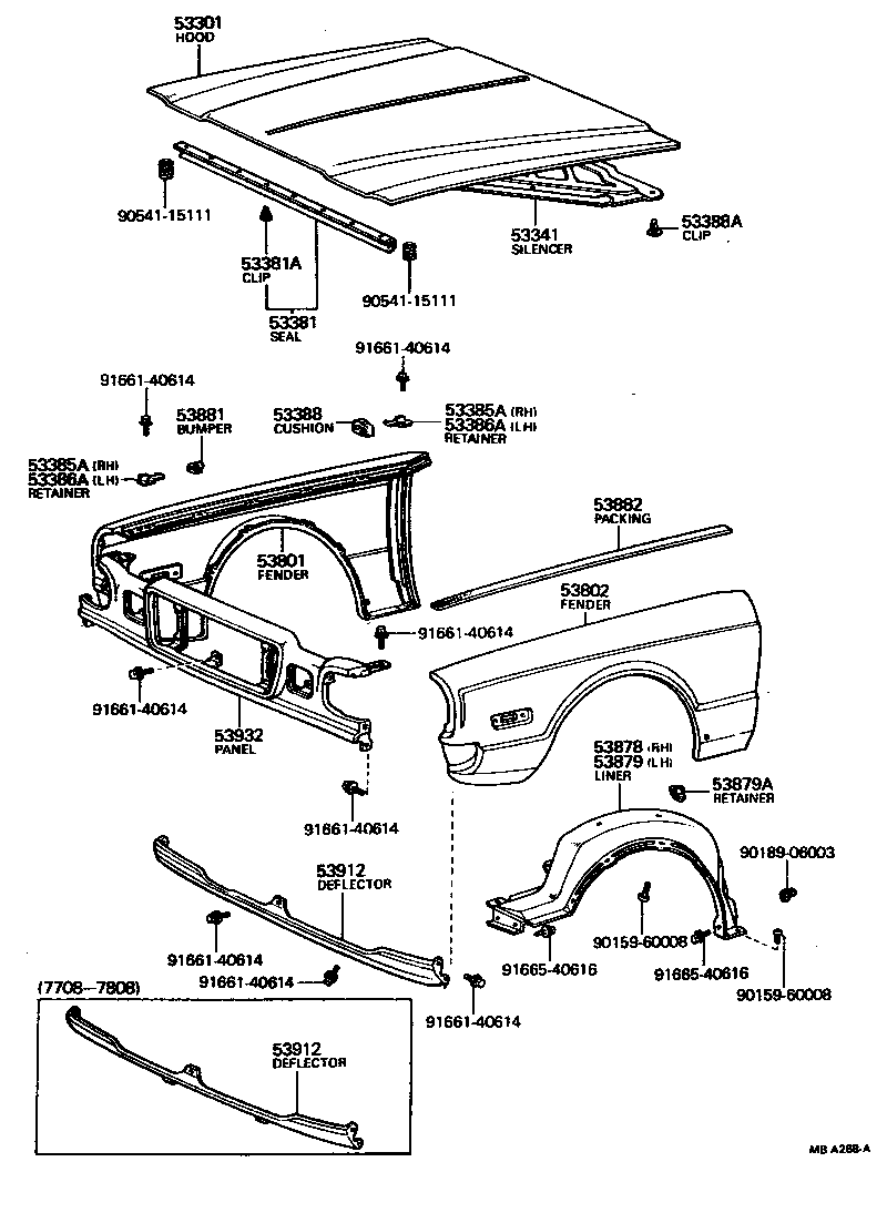 Toyota 53875-22020 LINER, FRONT FENDER, RH