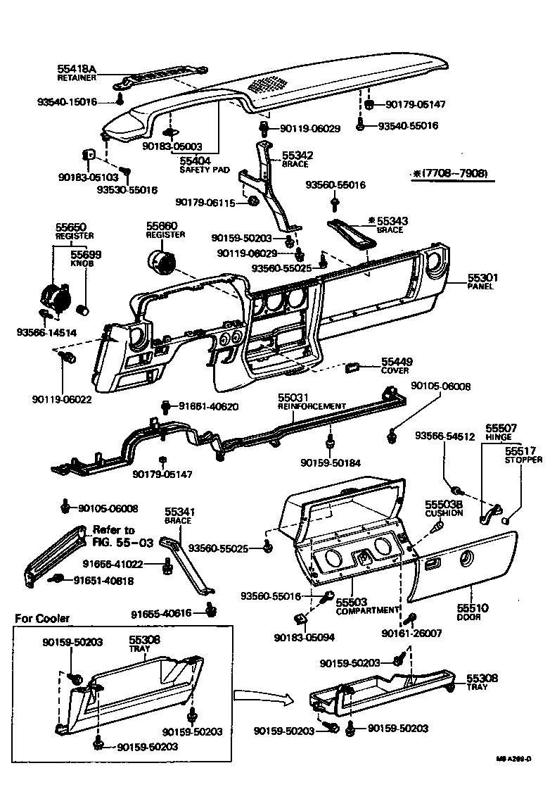 Toyota 55538-22010 COVER, COOLER SWITCH HOLE