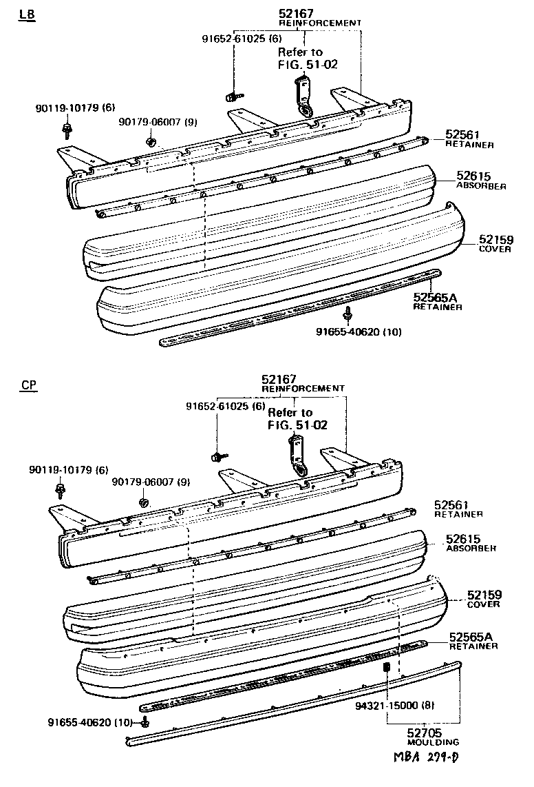 52159-14080 COVER, REAR BUMPER product image