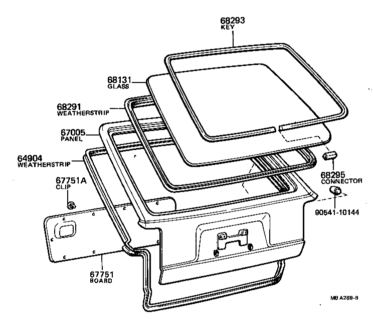 68293-13040 KEY, BACK WINDOW WEATHERSTRIP product image