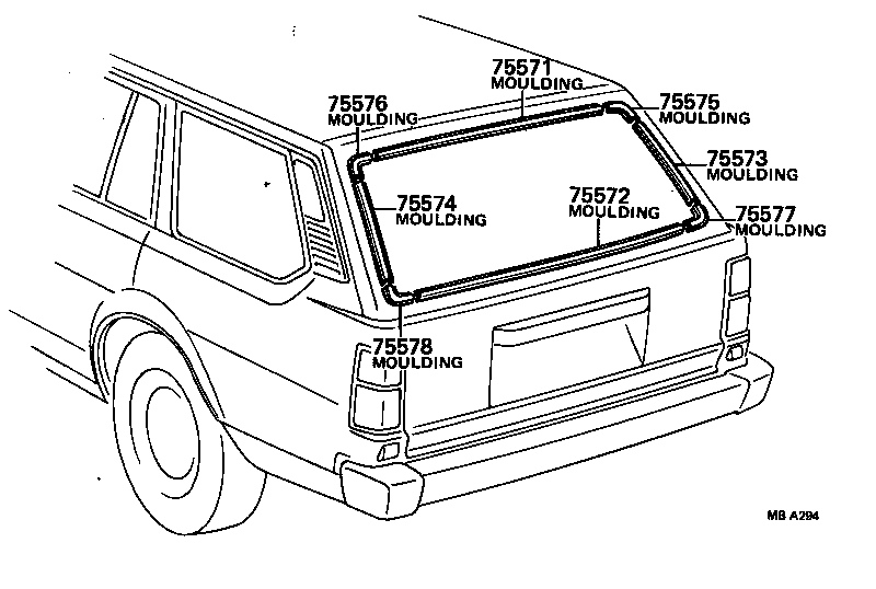 75571-13030 MOULDING, BACK WINDOW, OUTSIDE UPPER product image