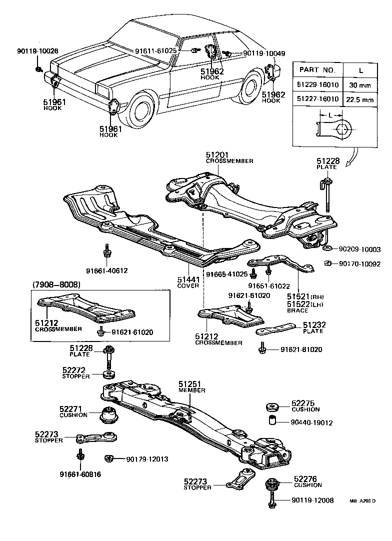 Toyota 51206-16030 MEMBER SUB-ASSY, REAR SUSPENSION