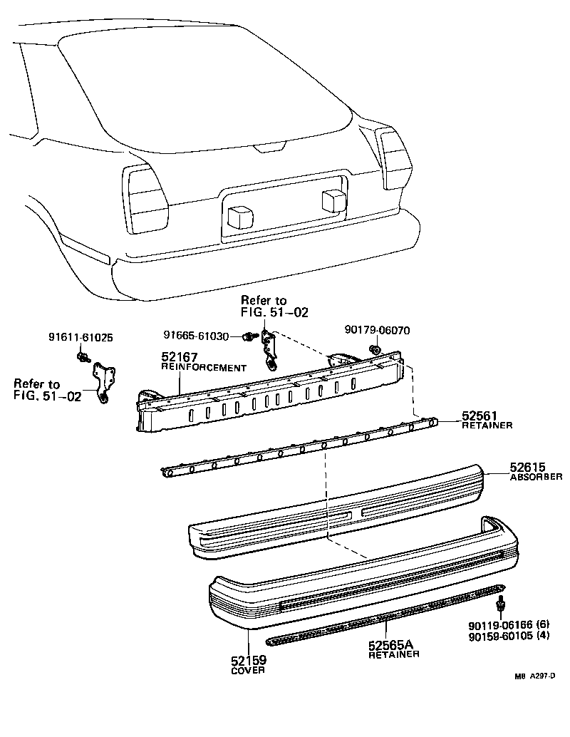 52159-16020 COVER, REAR BUMPER product image